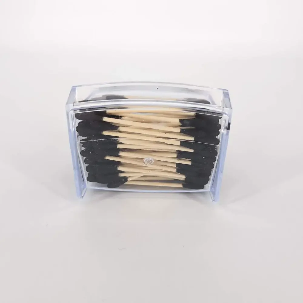 Clear Transparent See Through Acrylic Cotton Swab Dispenser Q Tip Storage Box